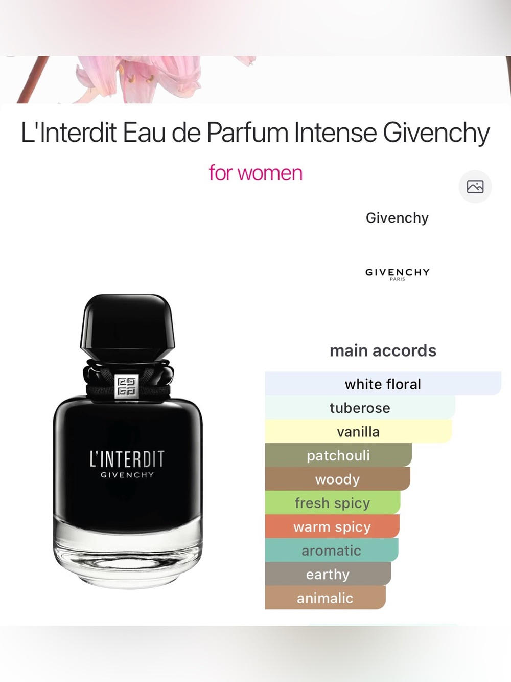 Givenchy L'Interdit Eau de Parfum Intense (discontinued) 80ml